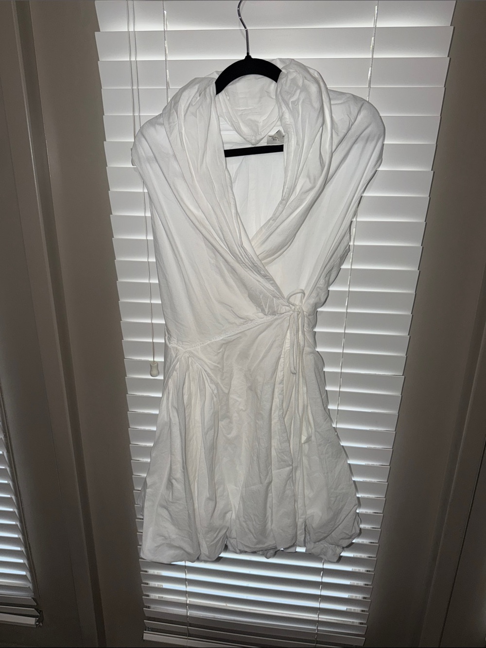 Elan White Sleeveless Wrap Dress with Cowl Neck - Picture 3 of 6